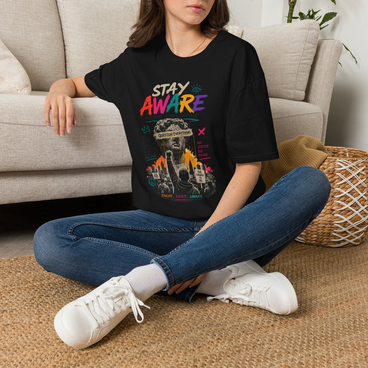 Stay Aware Activist Graphic T-Shirt