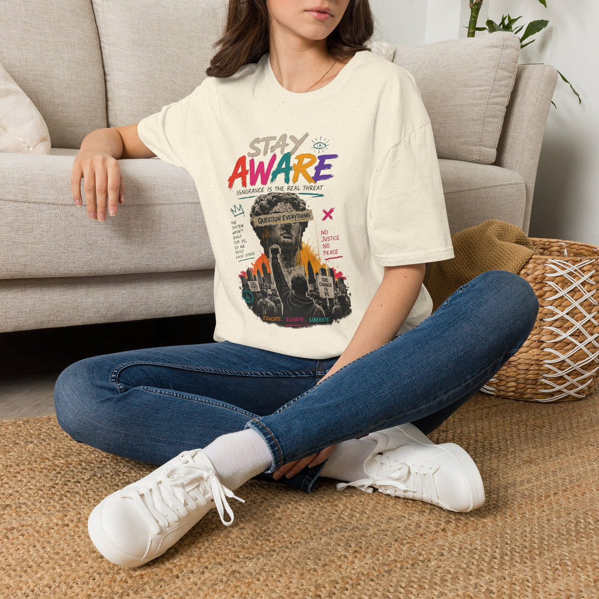 Stay Aware Activist Graphic T-Shirt