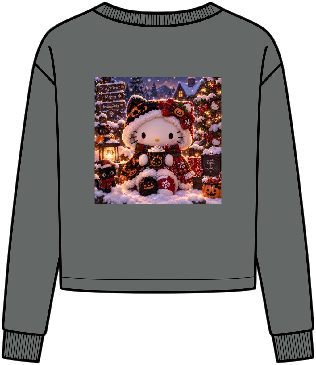 Holiday Hello Kitty Tri Midi Long Sleeve Tee